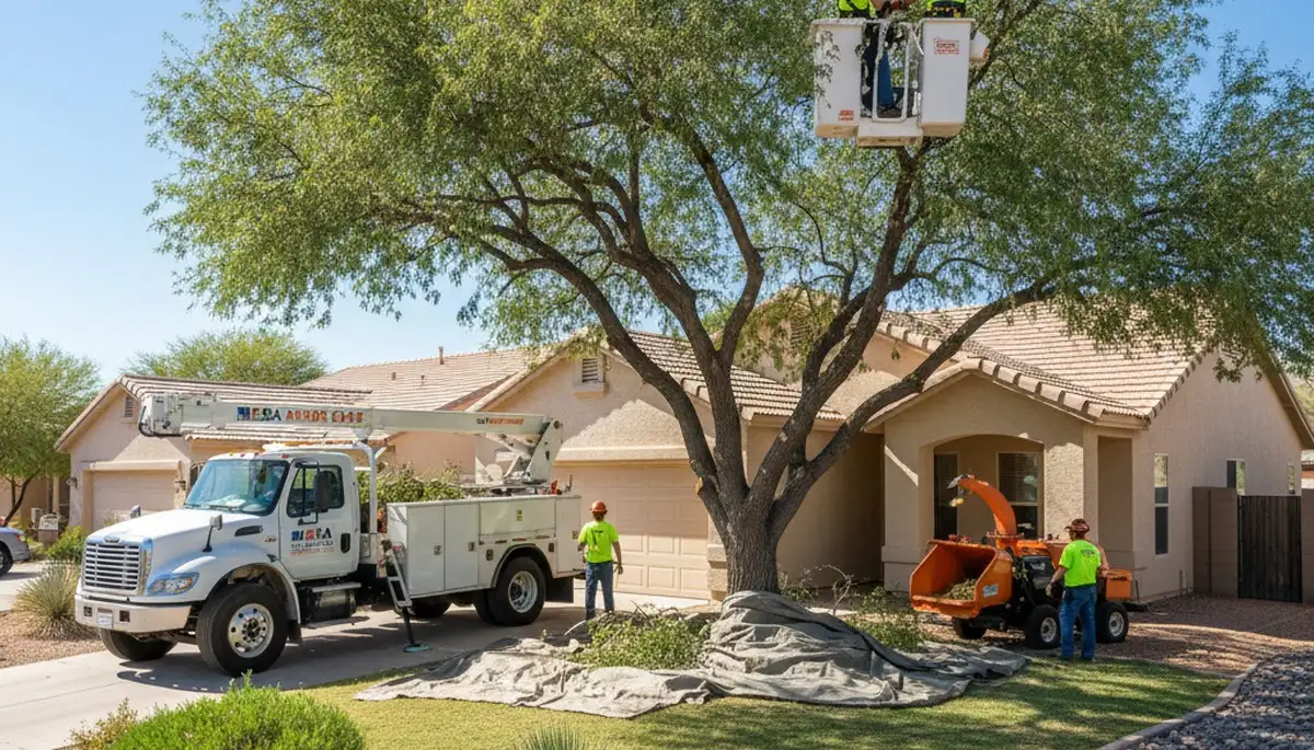 Professional residential tree removal and trimming service in Mesa, AZ by Phoenix tree care experts
