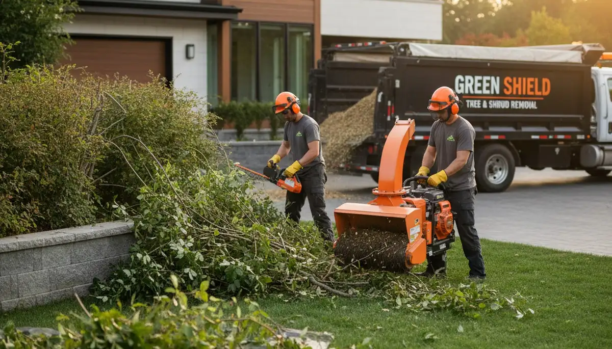 Professional shrub removal in Phoenix, AZ by Chop Chop Tree experts clearing overgrown bushes