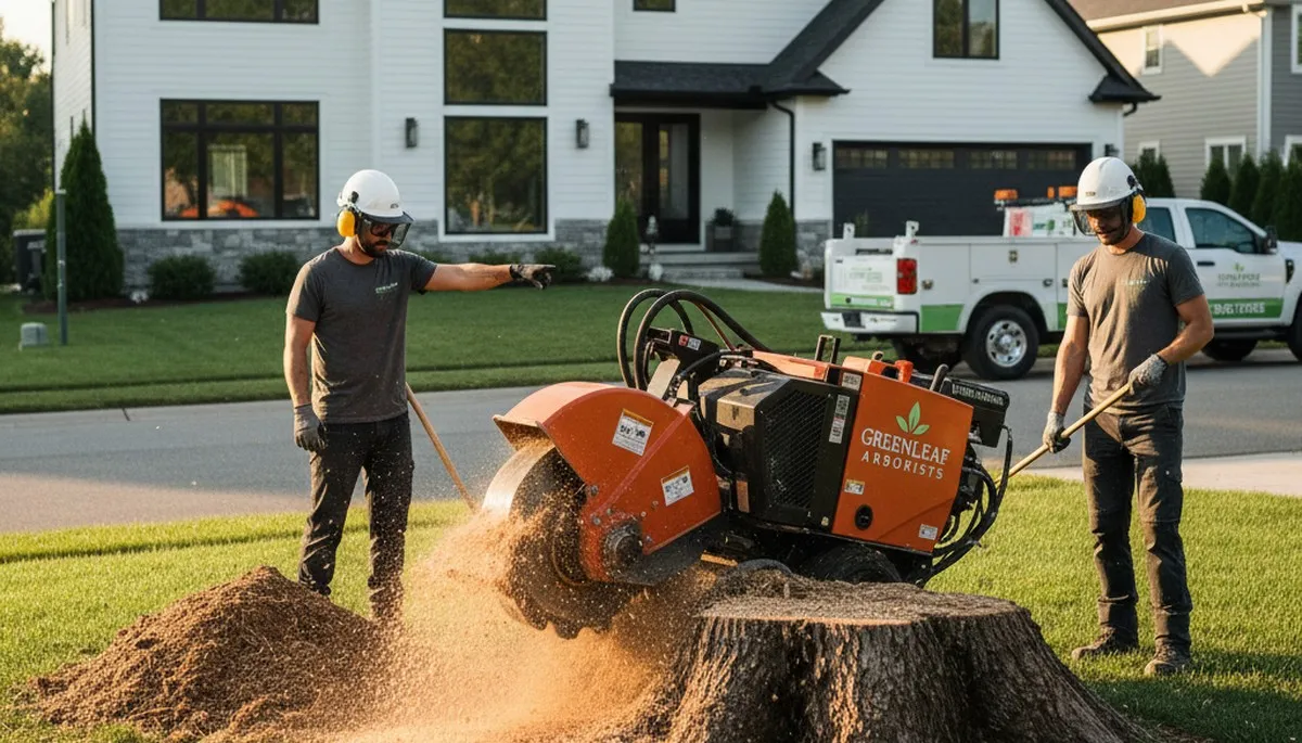 Professional stump removal service in Phoenix AZ clearing tree roots from rocky desert soil