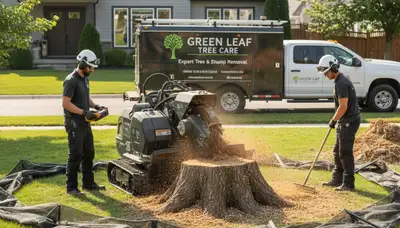 Professional stump removal service in rocky Phoenix, AZ yard by Chop Chop Tree experts
