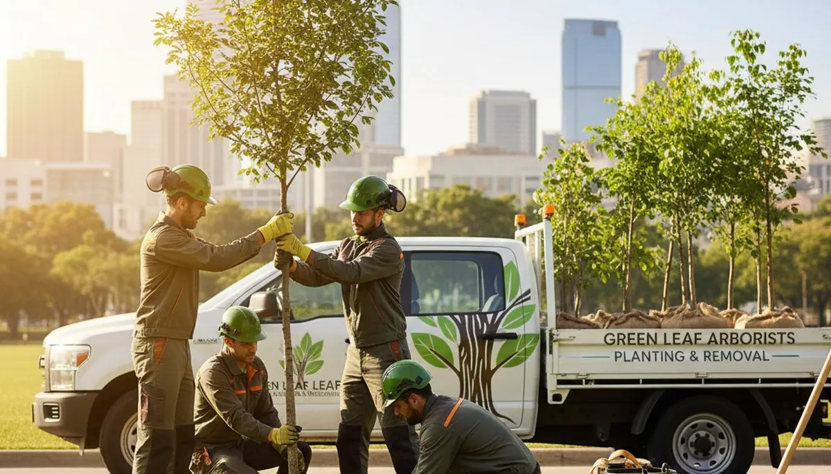 Arborist planting desert tree species in Phoenix, AZ for Chop Chop Tree professional tree services