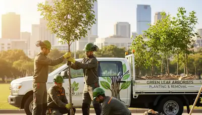 Arborist planting desert tree species in Phoenix, AZ for Chop Chop Tree professional tree services
