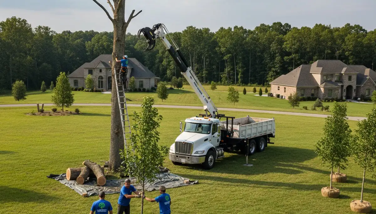 Arborist planting desert tree species in Phoenix AZ for Chop Chop Tree professional tree services