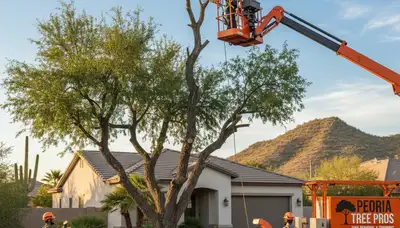 Professional tree removal service in Phoenix AZ safely cutting and clearing residential trees