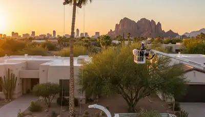 Professional tree removal service in Phoenix AZ safely clearing large trees for local property owners